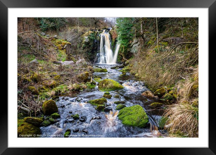 Posforth falls in the Yorkshire dales valley of desolation  447  Framed Mounted Print by PHILIP CHALK