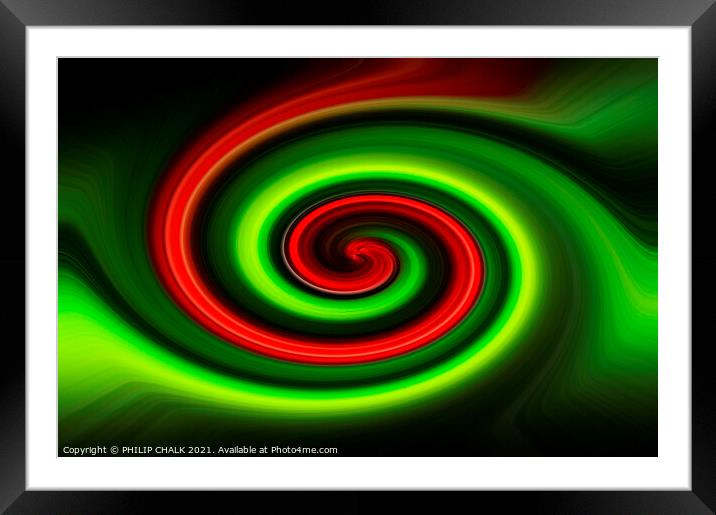 Abstract swirl vortex 448  Framed Mounted Print by PHILIP CHALK