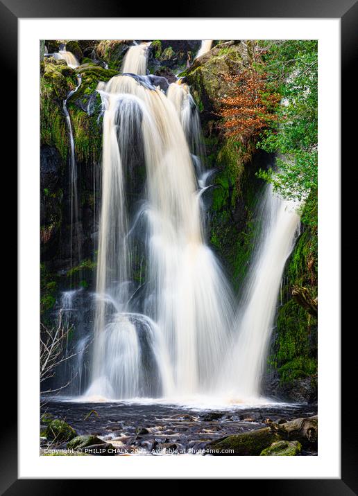 Posforth waterfall in the magical  Yorkshire dales 451  Framed Mounted Print by PHILIP CHALK