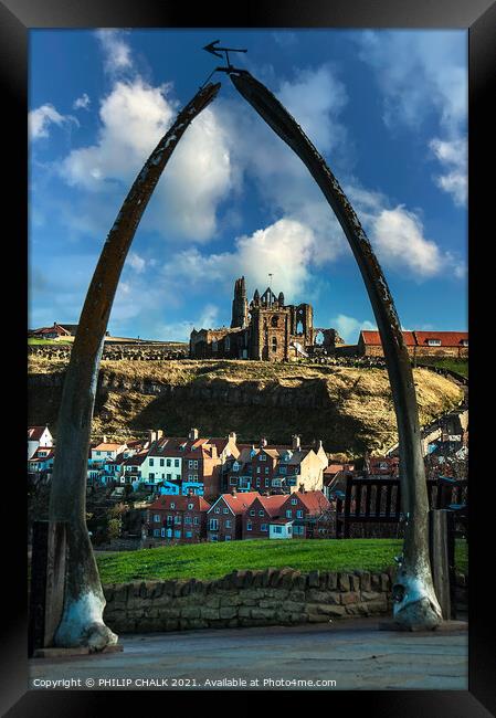 Whitby abbey through the Whale bones.  453  Framed Print by PHILIP CHALK