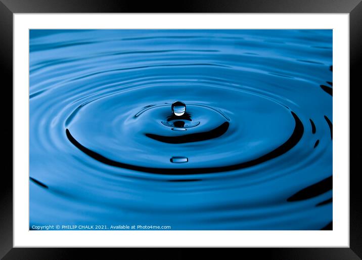 Blue water droplet 456  Framed Mounted Print by PHILIP CHALK