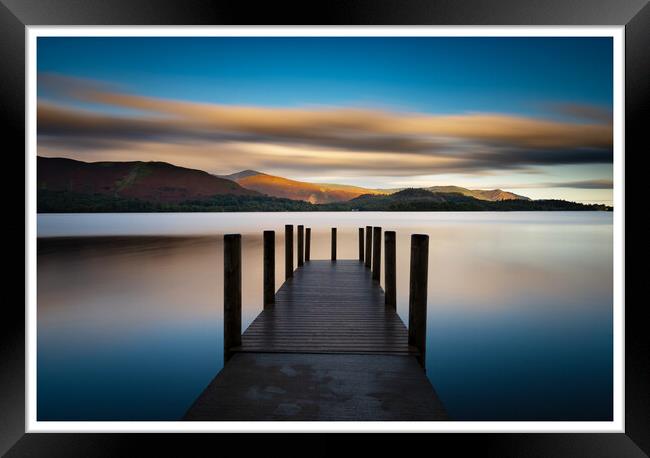 Ashness jetty sunrise on Derwent water Keswick in the lake district 461  Framed Print by PHILIP CHALK