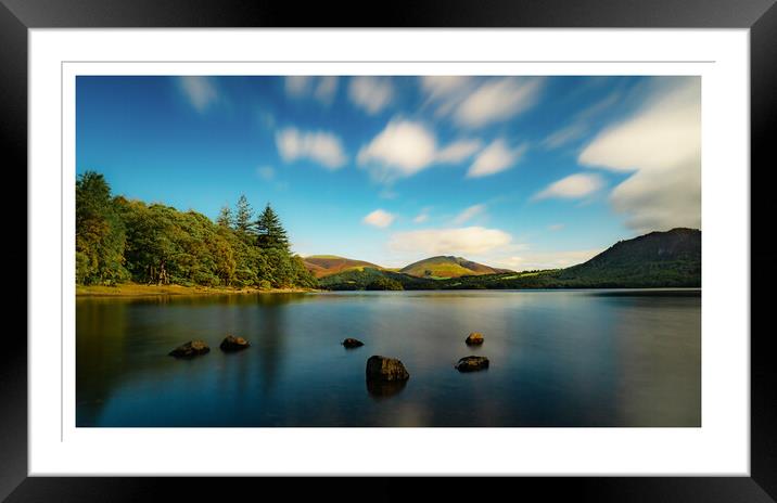 Derwent water in the lake district Cumbria  Framed Mounted Print by PHILIP CHALK