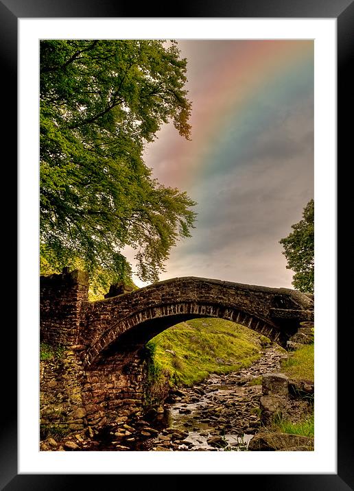Rainbow over Eastergate Bridge, Marsden. Framed Mounted Print by Jeni Harney