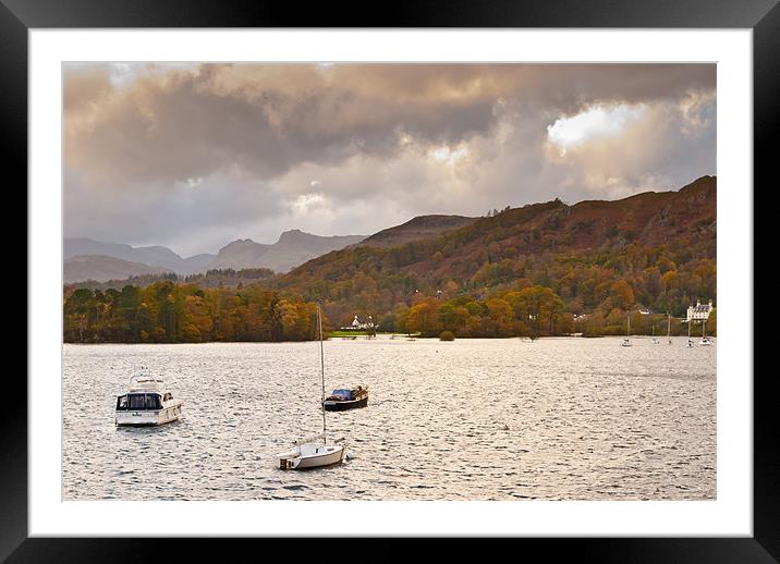 Stormy Skies over Lake Windermere Framed Mounted Print by Jeni Harney