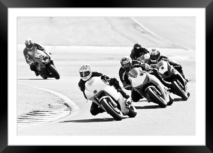 Motorcycles at Oulton Park Circuit Framed Mounted Print by Jeni Harney