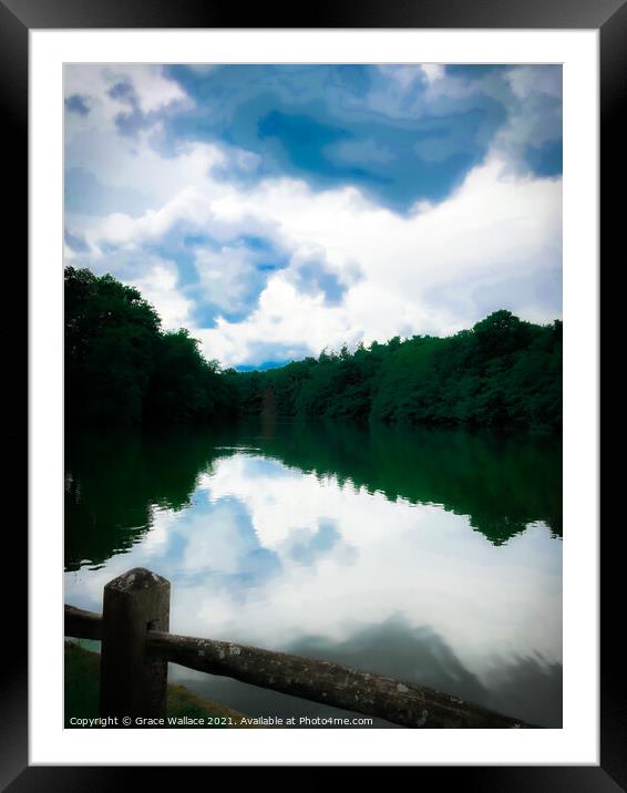 River reflection Framed Mounted Print by Grace Wallace