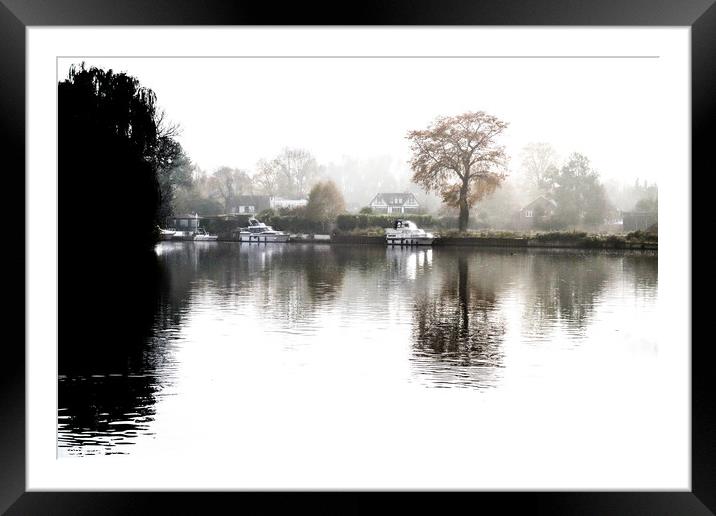 Foggy/Misty River Framed Mounted Print by Grace Wallace