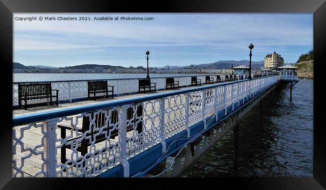 Llandudno pier from the side. Framed Print by Mark Chesters