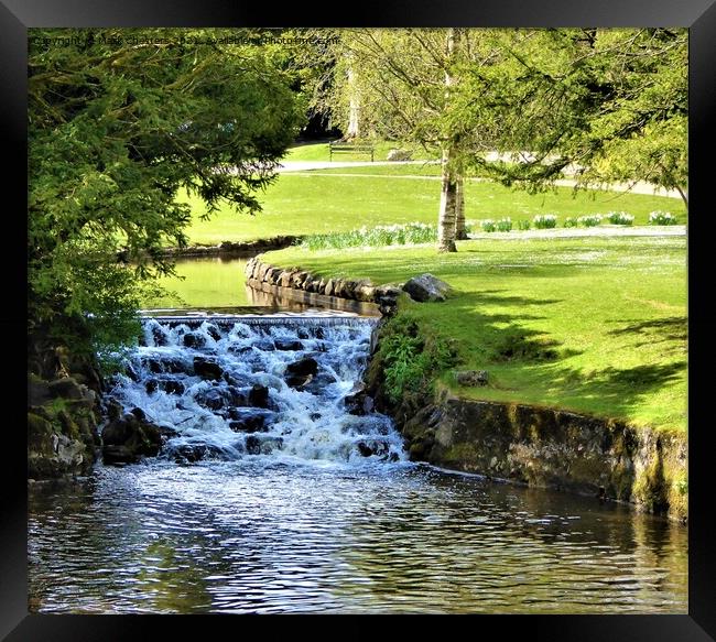 Serene Waterfall in Buxton Gardens Framed Print by Mark Chesters