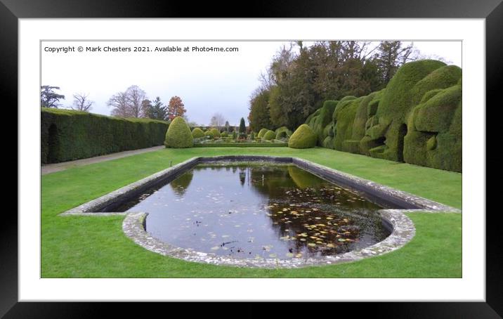 Enchanting Topiary and Lilly Pond Framed Mounted Print by Mark Chesters