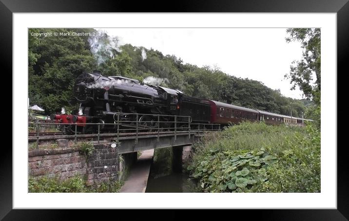Majestic Steam Train Crossing Canal Bridge Framed Mounted Print by Mark Chesters