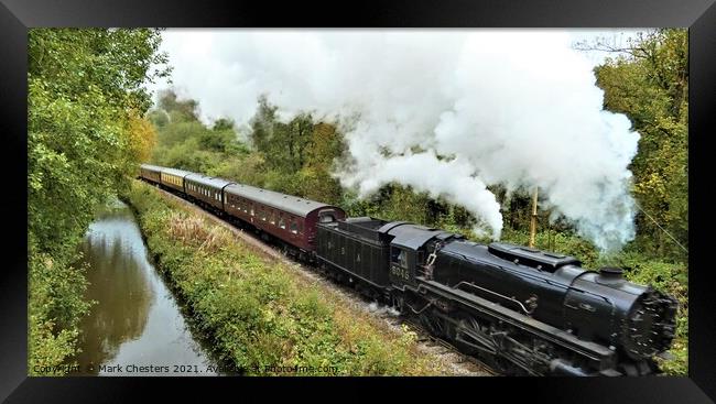 The Majestic Steam Train Rushing Through the Fores Framed Print by Mark Chesters