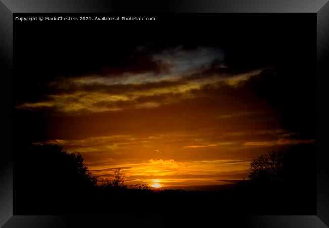Majestic Sunset over Staffordshire Framed Print by Mark Chesters