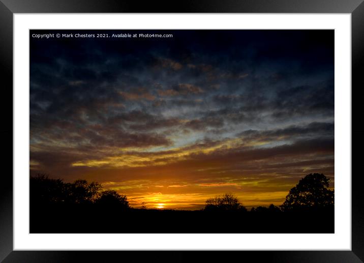 Majestic Sunset in Staffordshire Framed Mounted Print by Mark Chesters