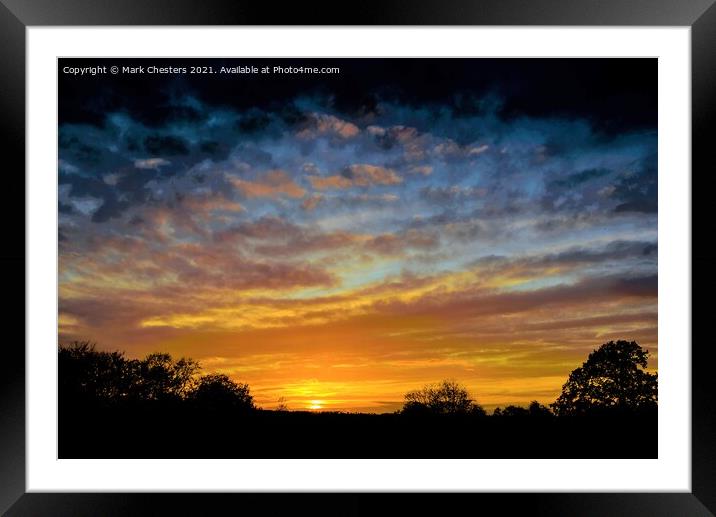 Radiant Sunset over Staffordshire Framed Mounted Print by Mark Chesters