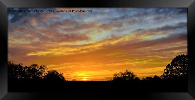 Majestic Sunset Over Staffordshire Moorlands Framed Print by Mark Chesters