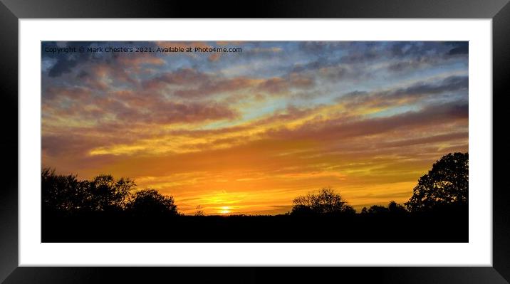 Majestic Sunset Over Staffordshire Moorlands Framed Mounted Print by Mark Chesters