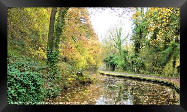 Serene Autumn Caldon Canal Framed Print by Mark Chesters