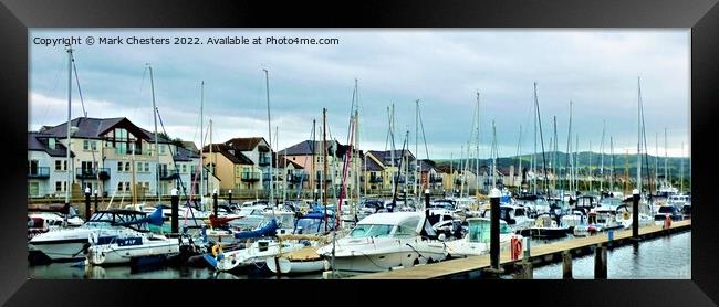 Serenity at Deganwy Marina Framed Print by Mark Chesters