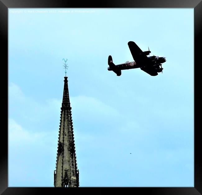 Majestic Lancaster Bomber at St Giles Catholic Chu Framed Print by Mark Chesters