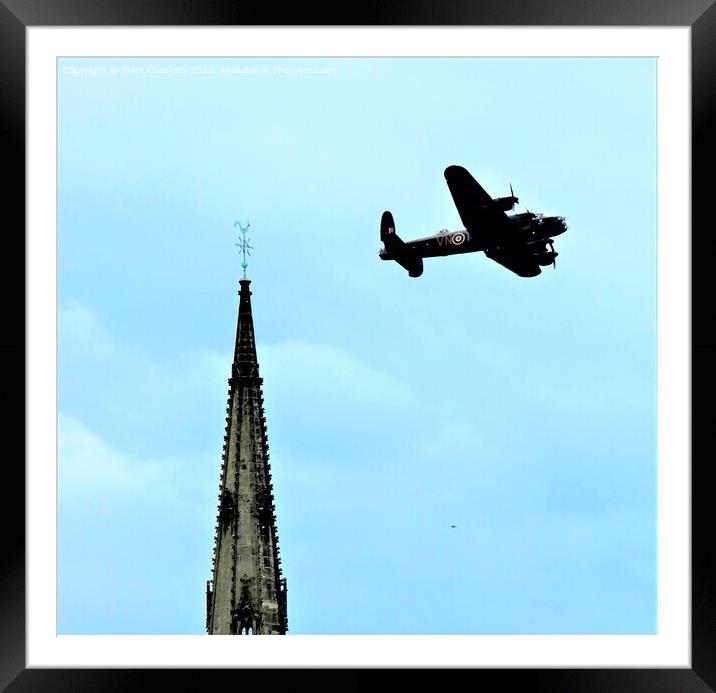 Majestic Lancaster Bomber at St Giles Catholic Chu Framed Mounted Print by Mark Chesters