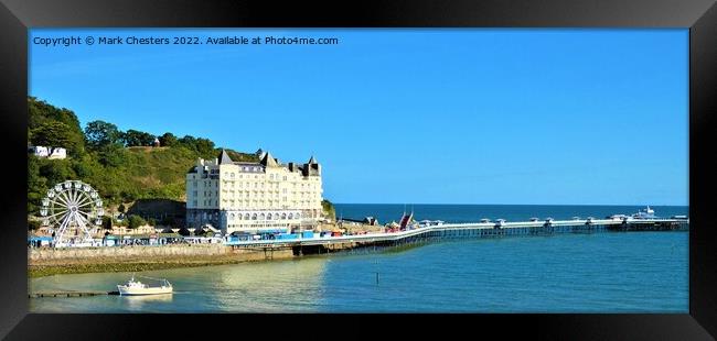 Llandudno pier in full sun Framed Print by Mark Chesters