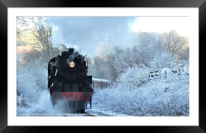 Winter Wonderland Steam Train Adventure Framed Mounted Print by Mark Chesters