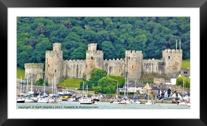 Majestic Conwy Castle and Tranquil Boats Framed Mounted Print by Mark Chesters