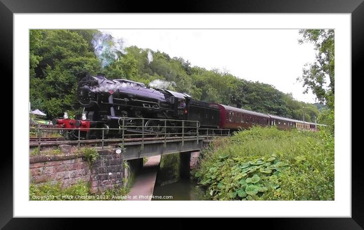 Majestic Steam Train Overlooks Canal Framed Mounted Print by Mark Chesters