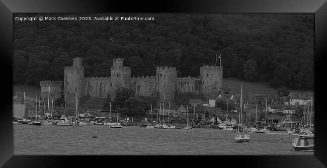 Majestic Conwy Castle in Monochrome Framed Print by Mark Chesters