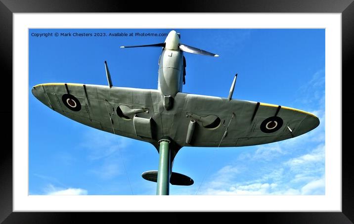Majestic Spitfire Over Fairhaven Lake Framed Mounted Print by Mark Chesters