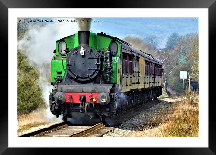 Majestic Steam Engine Conquers Steep Hill Framed Mounted Print by Mark Chesters