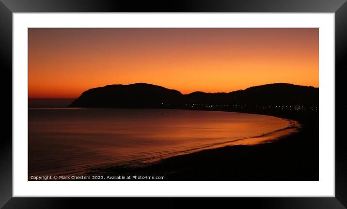 Majestic Sunrise Over Llandudno Bay Framed Mounted Print by Mark Chesters