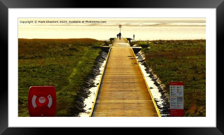Golden Sunrise at Lytham St Annes Jetty Framed Mounted Print by Mark Chesters