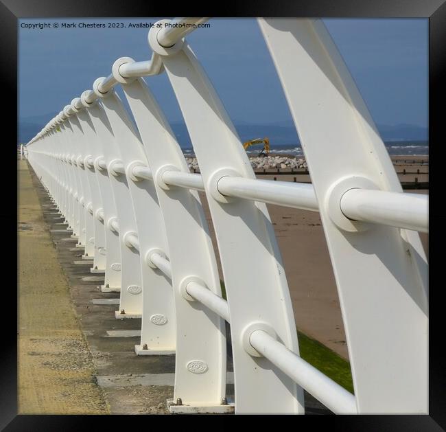 Rhyl promenade railings Framed Print by Mark Chesters