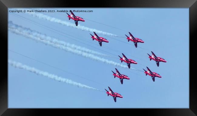 Red Arrows together Framed Print by Mark Chesters