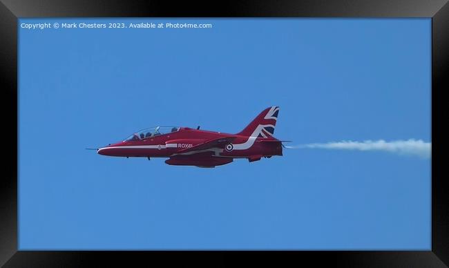 Red Arrow in flight Blackpool airshow August 2023 Framed Print by Mark Chesters