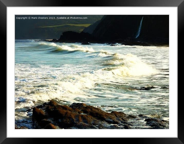 Rough seas Framed Mounted Print by Mark Chesters