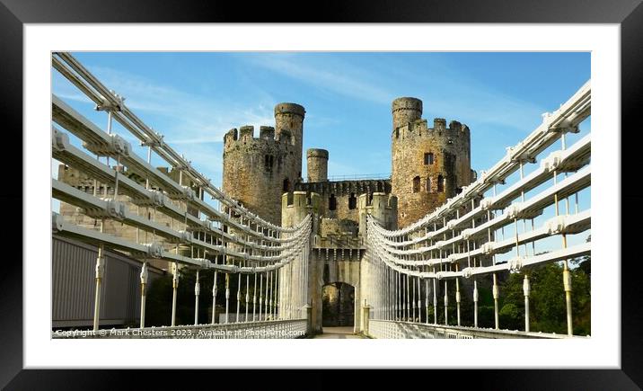 Conwy castle and toll bridge Framed Mounted Print by Mark Chesters