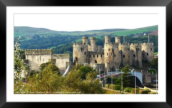 Conwy castle and road bridge Framed Mounted Print by Mark Chesters