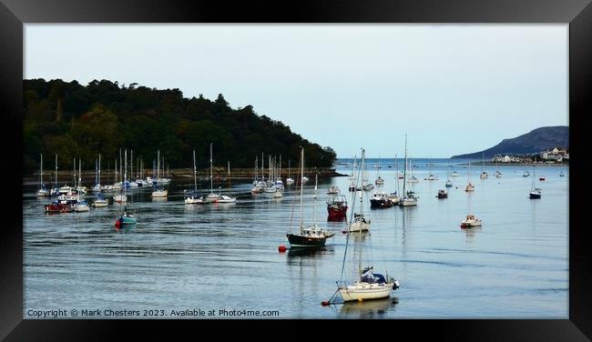 Small boats on the river conwy Framed Print by Mark Chesters
