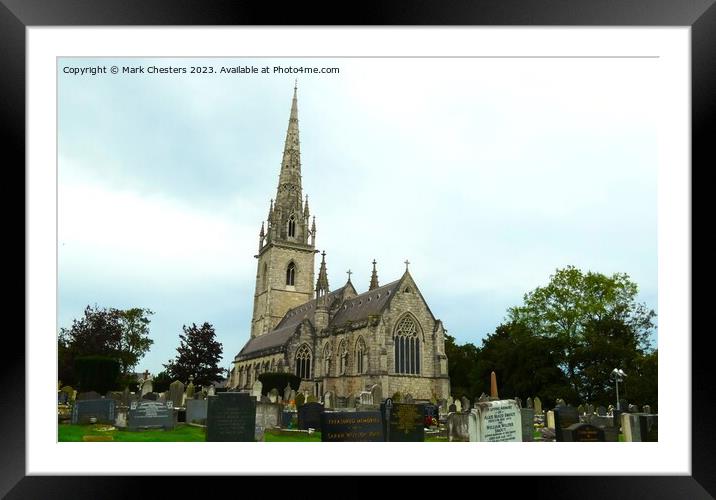A55 St Asaph church Framed Mounted Print by Mark Chesters
