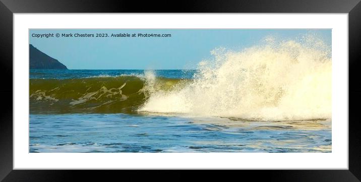 Huge sea waves crashing  Framed Mounted Print by Mark Chesters