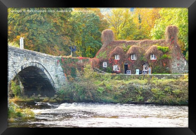 Llanrwst Tearoom and river Framed Print by Mark Chesters