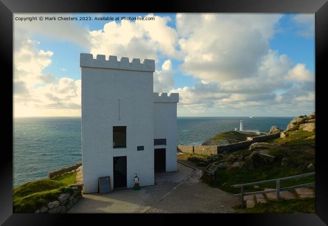 Ellin’s Tower and South Stack lighthouse  Framed Print by Mark Chesters