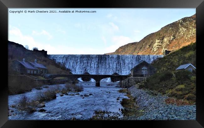 Caban coch dam, Elan valley  Framed Print by Mark Chesters