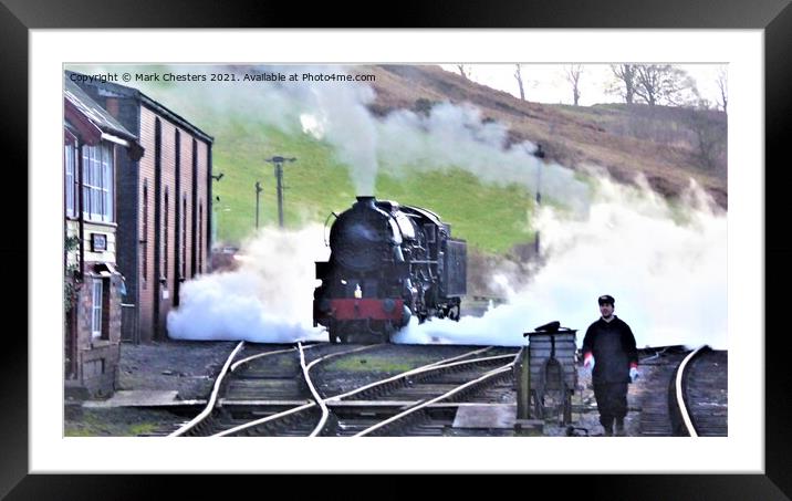Letting off steam Framed Mounted Print by Mark Chesters