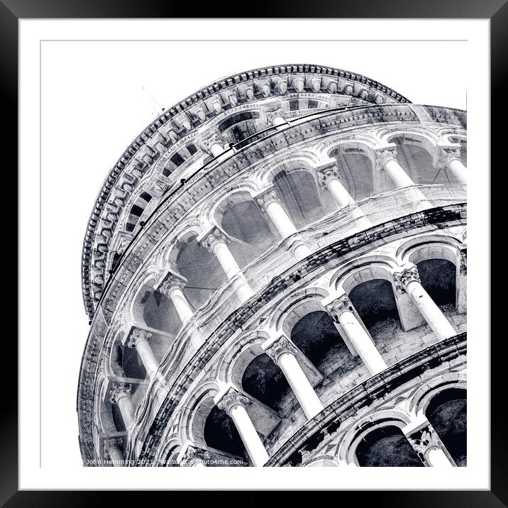 Leaning tower of Pisa Framed Mounted Print by John Hemming