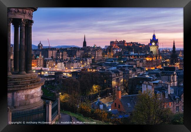 Calton Hill Edinburgh  Framed Print by Anthony McGeever